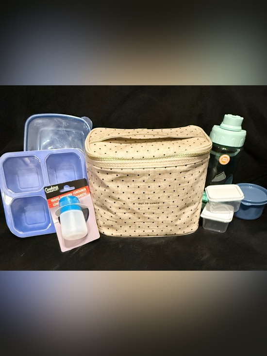 kate spade Other - Kate Spade Cream Polka Dot Insulated Lunch Tote Bundle 🤩❤️🤩